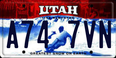 UT license plate A747VN