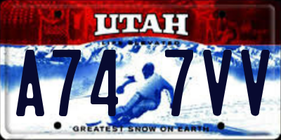 UT license plate A747VV