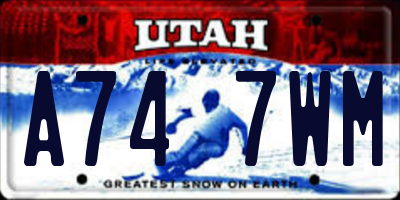 UT license plate A747WM