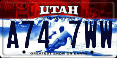 UT license plate A747WW