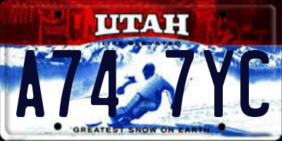 UT license plate A747YC