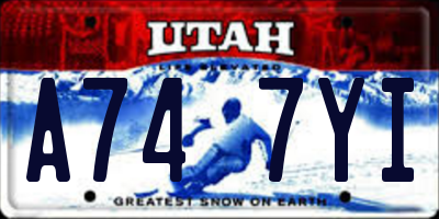 UT license plate A747YI
