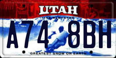 UT license plate A748BH