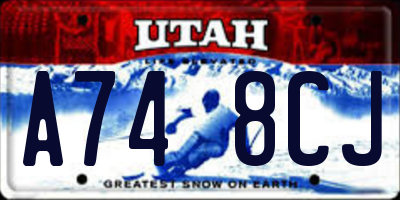 UT license plate A748CJ