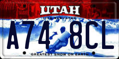 UT license plate A748CL