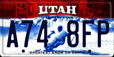 UT license plate A748FP