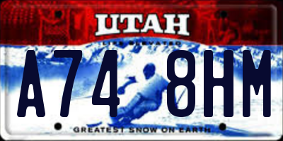 UT license plate A748HM