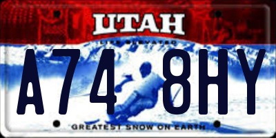 UT license plate A748HY