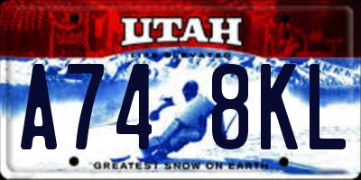 UT license plate A748KL