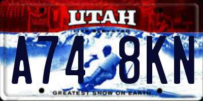 UT license plate A748KN