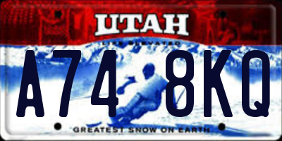UT license plate A748KQ