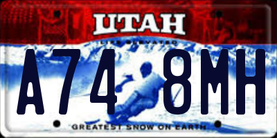 UT license plate A748MH