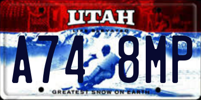 UT license plate A748MP