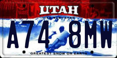 UT license plate A748MW
