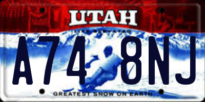 UT license plate A748NJ