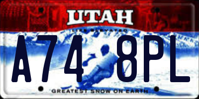 UT license plate A748PL
