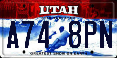 UT license plate A748PN