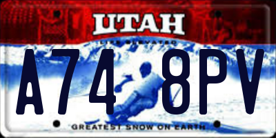 UT license plate A748PV