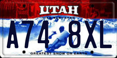 UT license plate A748XL