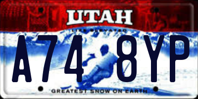 UT license plate A748YP
