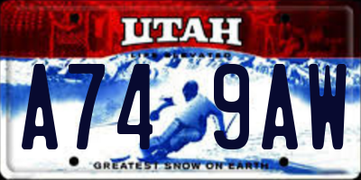 UT license plate A749AW