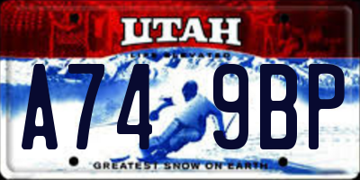 UT license plate A749BP