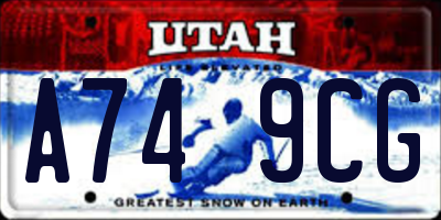 UT license plate A749CG