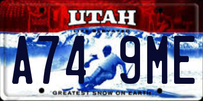 UT license plate A749ME