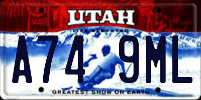 UT license plate A749ML