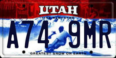 UT license plate A749MR