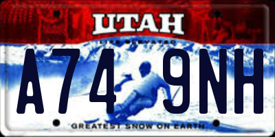UT license plate A749NH