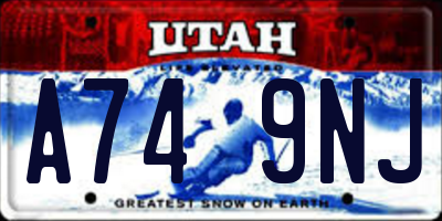 UT license plate A749NJ