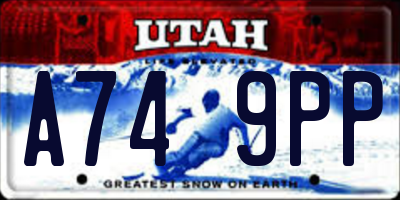 UT license plate A749PP