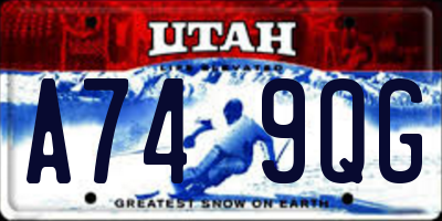 UT license plate A749QG