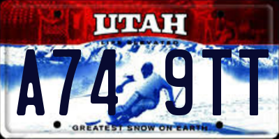 UT license plate A749TT