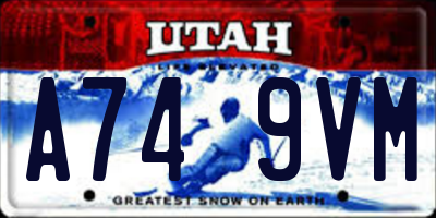UT license plate A749VM