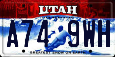 UT license plate A749WH