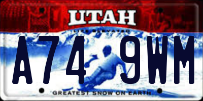 UT license plate A749WM