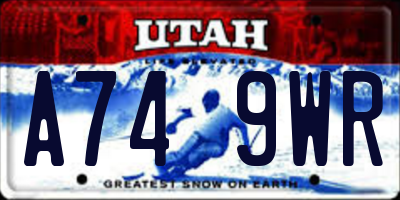 UT license plate A749WR