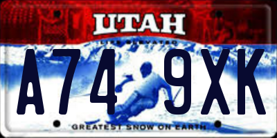 UT license plate A749XK