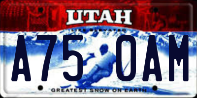 UT license plate A750AM