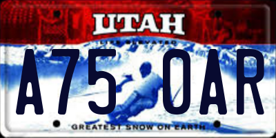 UT license plate A750AR