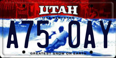 UT license plate A750AY