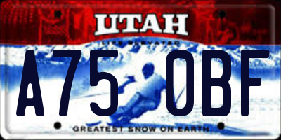 UT license plate A750BF