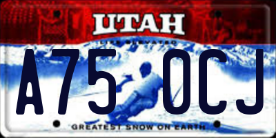 UT license plate A750CJ