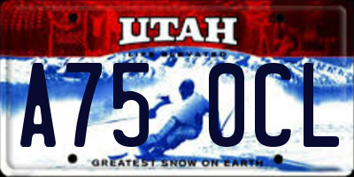 UT license plate A750CL