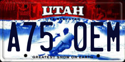 UT license plate A750EM