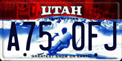 UT license plate A750FJ