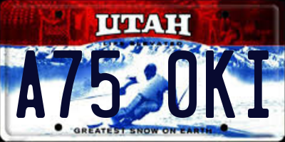 UT license plate A750KI