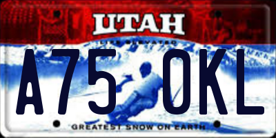 UT license plate A750KL